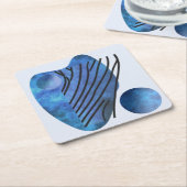 Blue Heart Rechteckiger Pappuntersetzer (angewinkelt)