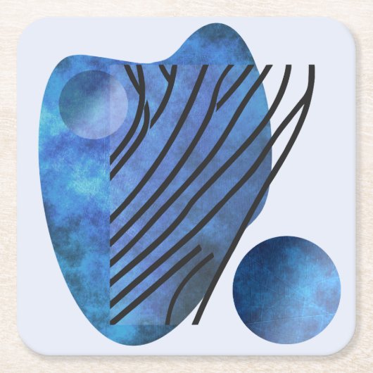 Blue Heart Rechteckiger Pappuntersetzer (Vorderseite)