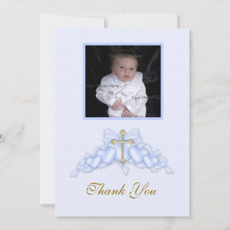 Blue Heart Religious Foto Card Dankeskarte
