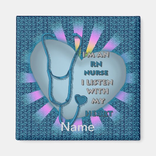 Blue Heart RN Registered Nurse Magnet (Vorne)
