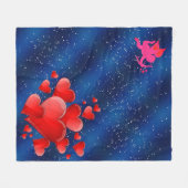 Blue heart  romantic wallpaper fleecedecke (Vorderseite (Horizontal))