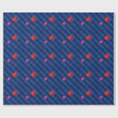 Blue heart  romantic wallpaper geschenkpapier (Flach)