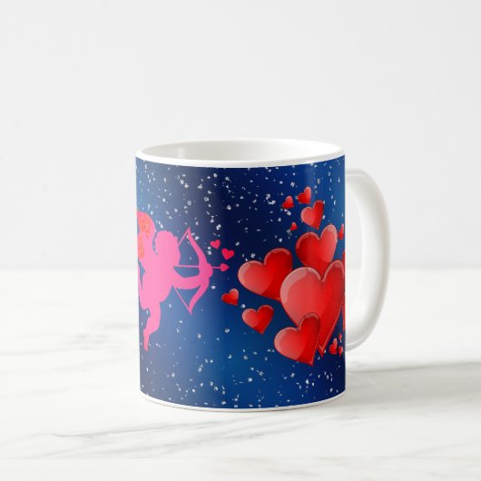 Blue heart  romantic wallpaper kaffeetasse (VorderseiteRechts)
