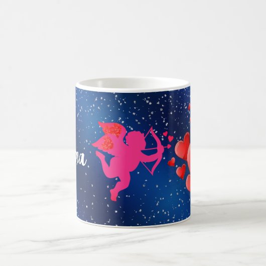 Blue heart  romantic wallpaper kaffeetasse (Mittel)