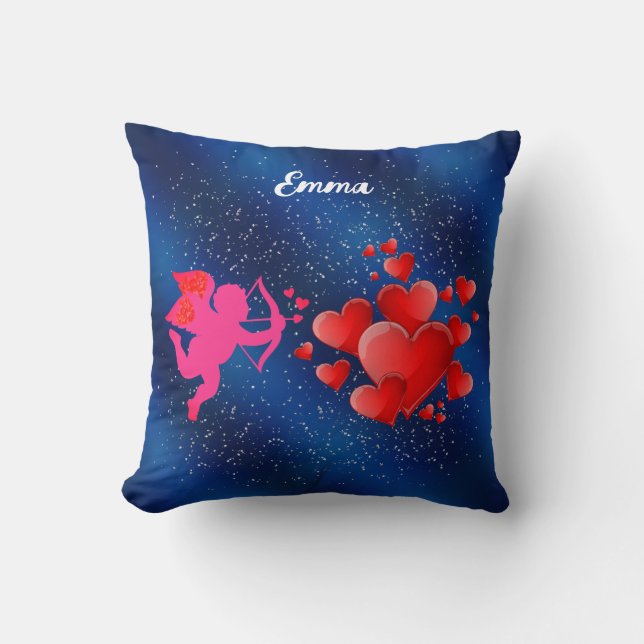 Blue heart  romantic wallpaper kissen (Vorderseite)