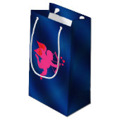 Blue heart  romantic wallpaper kleine geschenktüte (Rückseite Schrägansicht)
