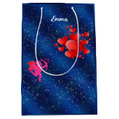 Blue heart romantic wallpaper mittlere geschenktüte (Vorderseite)