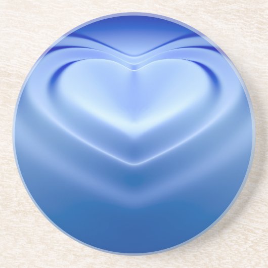 Blue Heart Sandstein Untersetzer (Vorne)