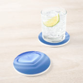 Blue Heart Sandstein Untersetzer (Seite)
