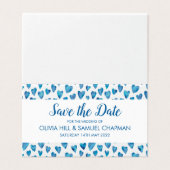 Blue Heart Save the Date (Außenseite Aufgefaltet)