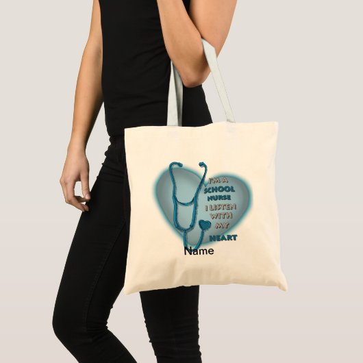 Blue Heart School Nurte Tote Bag Tragetasche (Vorderseite (Produkt))