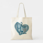 Blue Heart School Nurte Tote Bag Tragetasche (Rückseite)