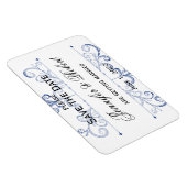 Blue Heart Snowflake Wedding Save the Date Magnet (Rechte Seite)