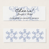 Blue Heart Snowflake WedgeDrinks Tickets (Vorne & Hinten)