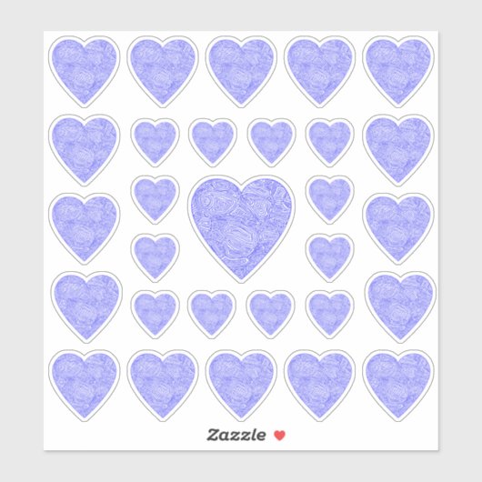 Blue Heart Stickers Aufkleber (Blatt)