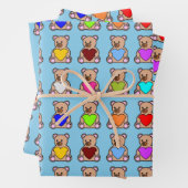 Blue Heart Teddy Bears Geschenkpapier Set (Beispiel)