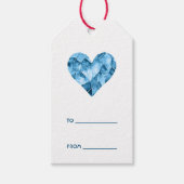 Blue heart 'to''from' text geschenkanhänger (Vorderseite)