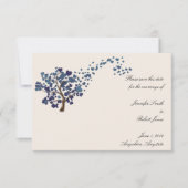 Blue Heart Tree on Ivory Save the Date (Vorderseite)