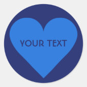 Blue Heart Valentine Custom Aufkleber (Vorderseite)