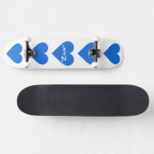 Blue Heart Valentine Custom Skateboards (Horizontal)