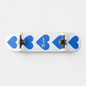 Blue Heart Valentine Custom Skateboards (Horizontal)
