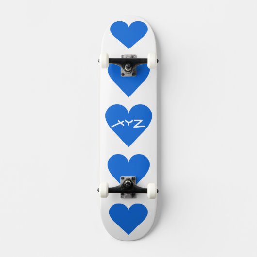 Blue Heart Valentine Custom Skateboards (Vorderseite)