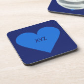 Blue Heart Valentine Custom Untersetzer (Linke Seite)