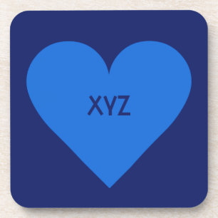 Blue Heart Valentine Custom Untersetzer