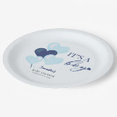 Blue Heart Valentines Es ist eine Baby-Dusche Pappteller (Schrägansicht)