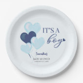 Blue Heart Valentines Es ist eine Baby-Dusche Pappteller (Vorderseite)