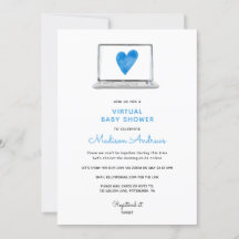 Blue Heart Virtual Baby Dusche