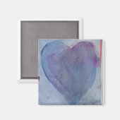 Blue Heart Watercolor Magnet (Vorderseite/Rückseite)