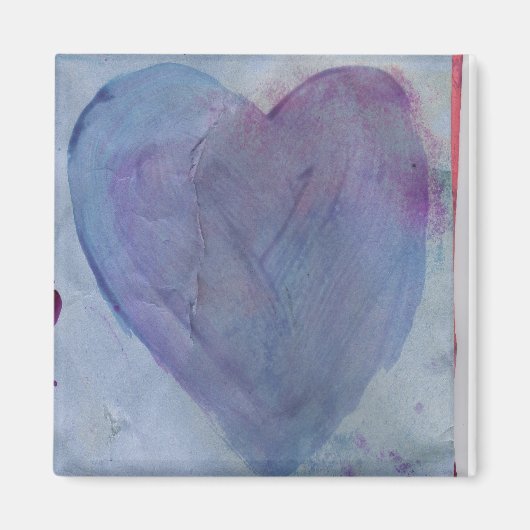 Blue Heart Watercolor Magnet (Vorne)