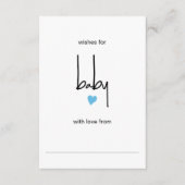 Blue Heart wünscht sich ein Baby Boy Duschspiel Begleitkarte (Vorderseite)
