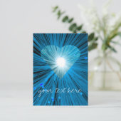 Blue Heart "Your Text" Postkarte (Stehend Vorderseite)