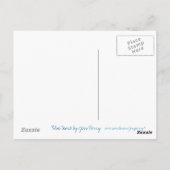Blue Heart "Your Text" Postkarte (Rückseite)