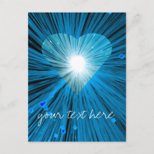 Blue Heart "Your Text" Postkarte