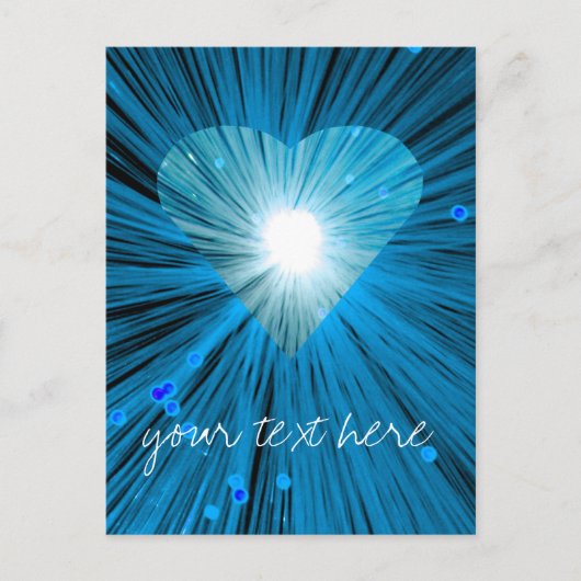 Blue Heart "Your Text" Postkarte (Vorderseite)