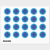 Blue Hearts Alternative Save the Date Stickers (Blatt)