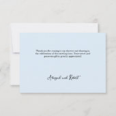 Blue Hearts Baby Shower Dankeskarte (Rückseite)