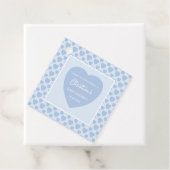 Blue Hearts Baby Shower Geschenkanhänger (Beispiel)