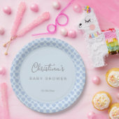 Blue Hearts Baby Shower Pappteller (Party)