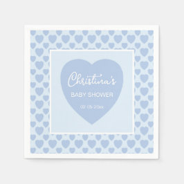 Blue Hearts Baby Shower Serviette