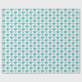 Blue Hearts Boho Vintages Muster Geschenkpapier (Flach)