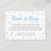 Blue Hearts Book Request Baby Dusche Begleitkarte (Vorderseite)