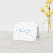 Blue Hearts Confetti Script Vielen Dank Karte (Gelbe Blume)