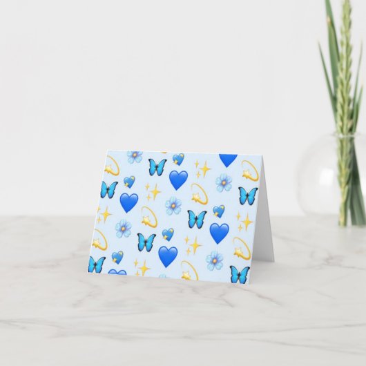Blue Hearts-Create your own (CYO) - Danke Karte (Vorderseite)