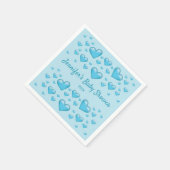 Blue Hearts & Custom Text - Babydusche Serviette (Ecke)