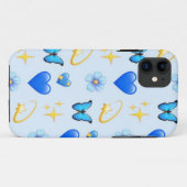 Blue Hearts - CYO- iPhone 11 Handy Case (Rückseite (Horizontal))