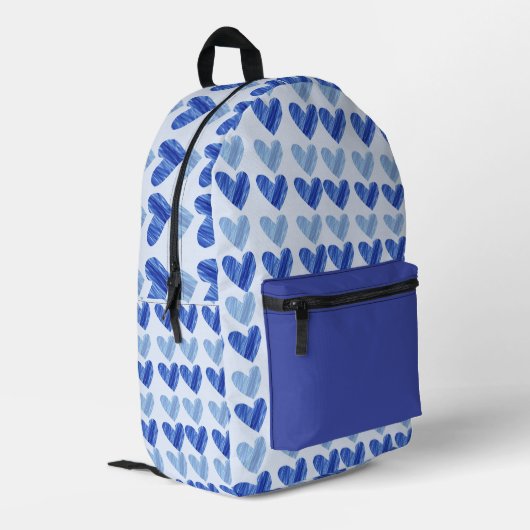 Blue Hearts Delight Rucksack (Rückseitige Ecke links)
